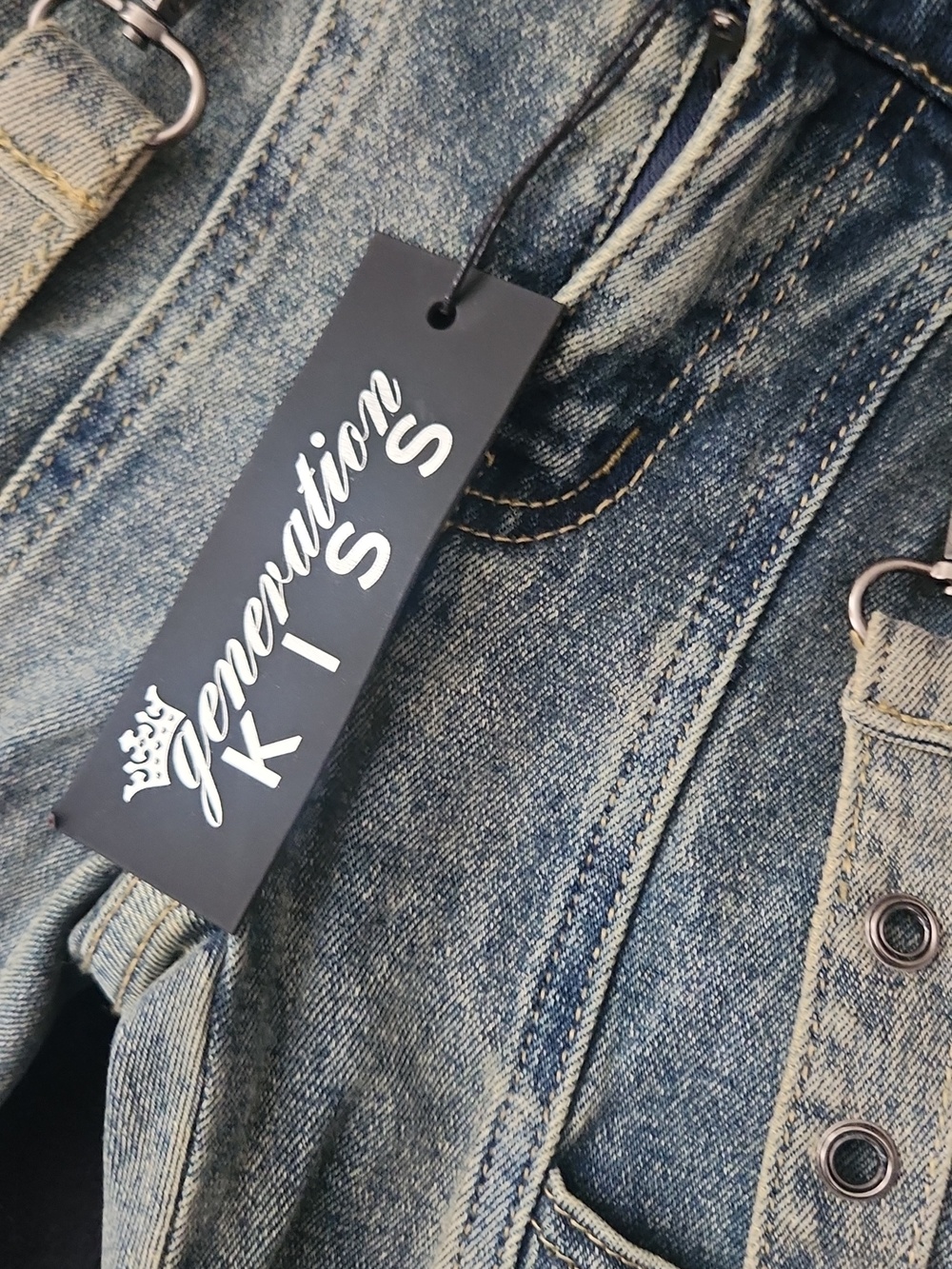 Generation Kiss Brand Sold By Dolls Kill Aurora Cargo Jeans - Picture 7 of 10